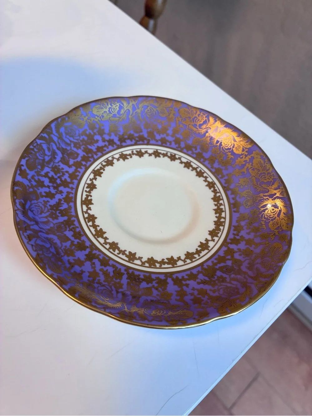 Royal stafford Purple and Gold Porcelain Teacup & Saucer